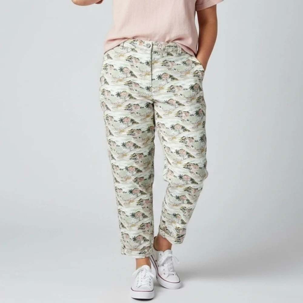 Boden Classic Chino Paradise Bay Crop Pant 14L Tall Tropical Coastal Preppy